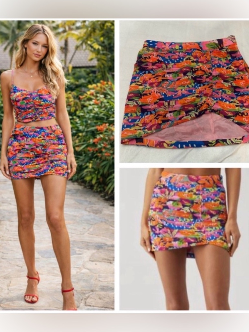 Rococo Sand x REVOLVE Multicolor Pleated Abstract Mini Skirting